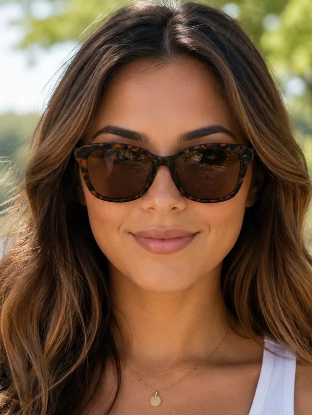 Adrienne Vittadini Sport Women's Tortoiseshell Square Sunglasses